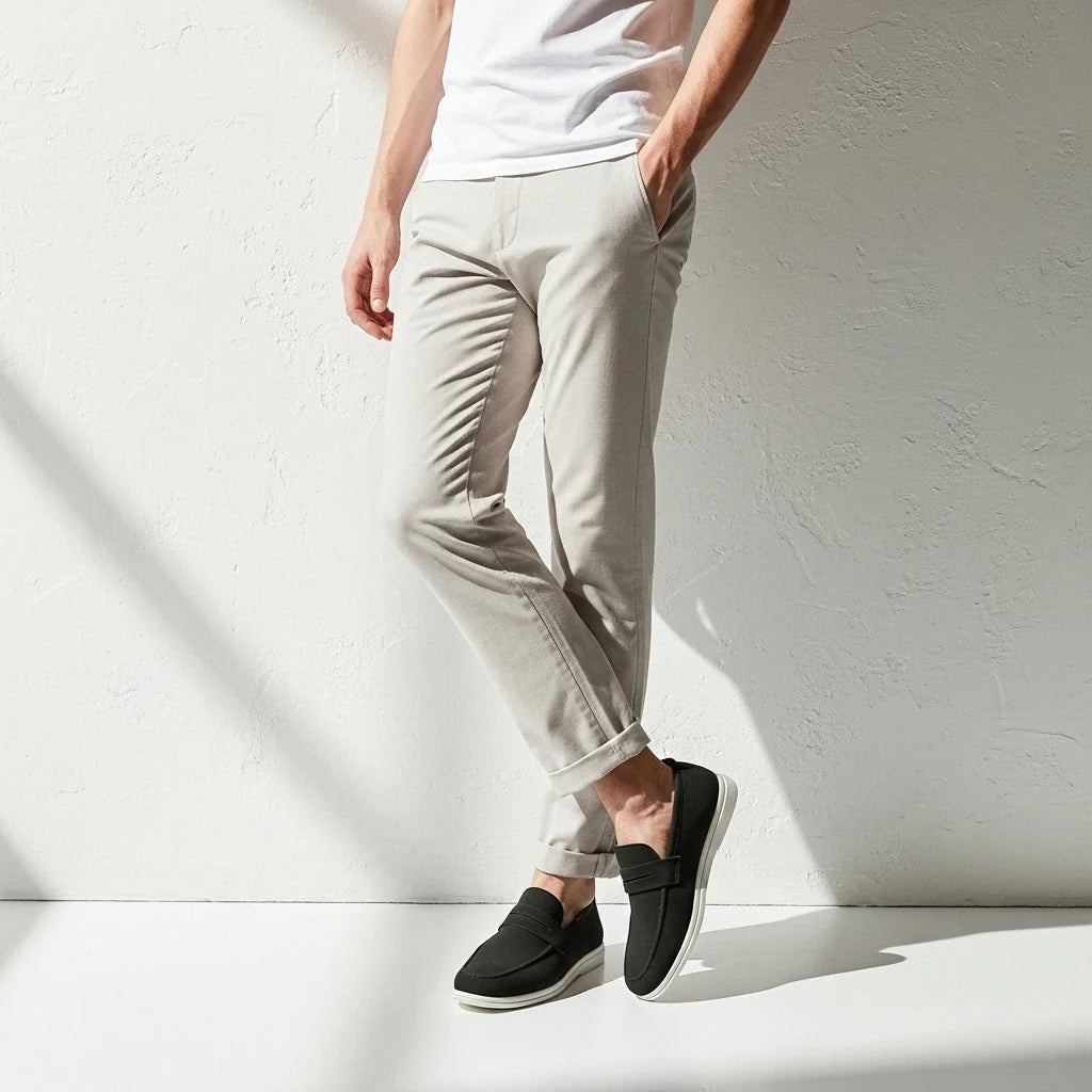 Black Suede Penny Loafer