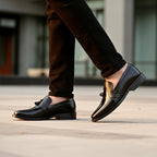 Premium Black Leather Tassel Loafer