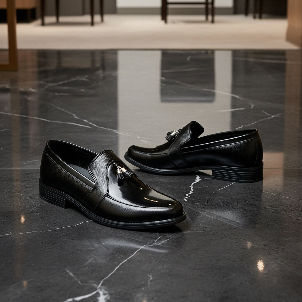 Black Gloss Tassel Loafers| Softsole and daily wear loafer