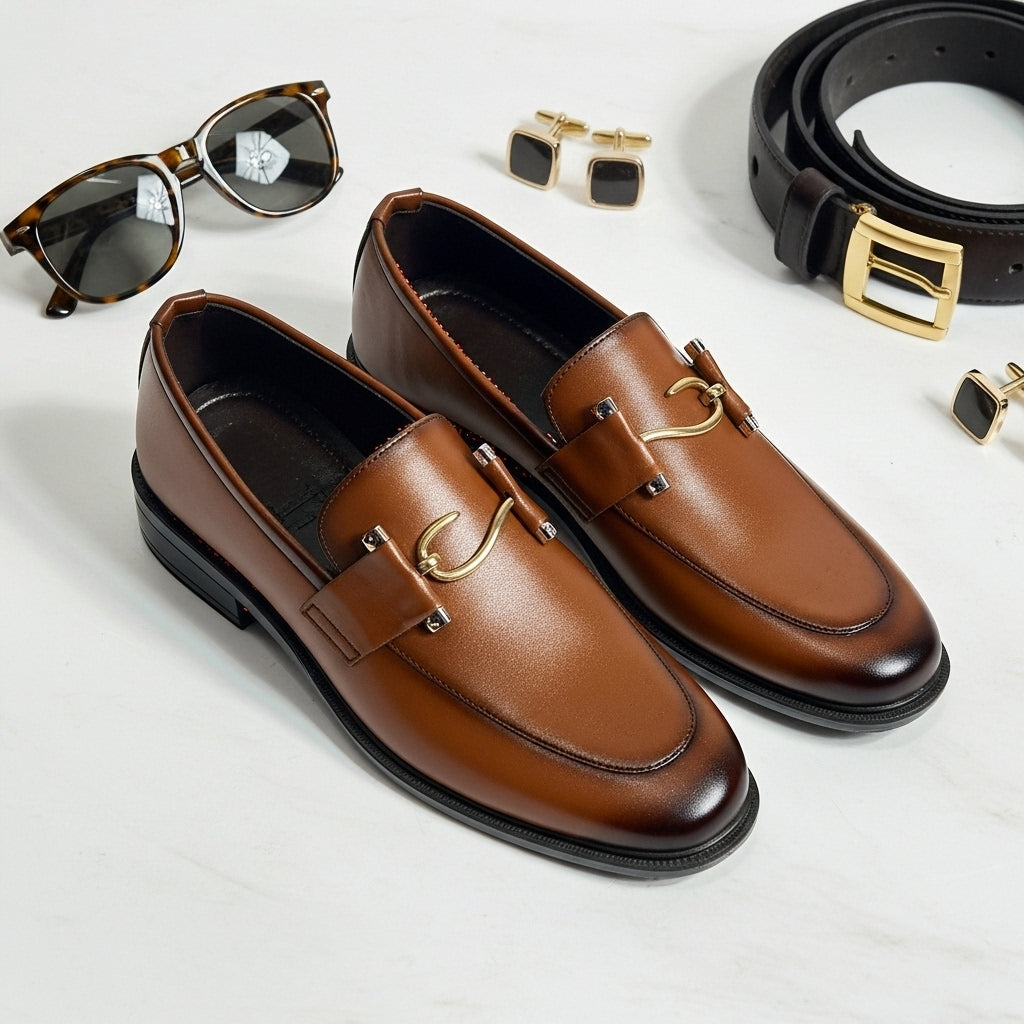 Shaded Brown Loafer HandMade Article With Comfortable Rubber Sole