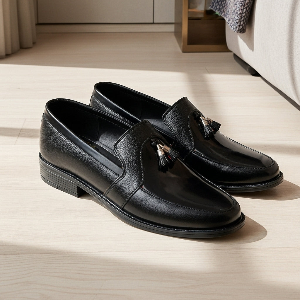 Black Gloss Tassel Loafers| Softsole and daily wear loafer