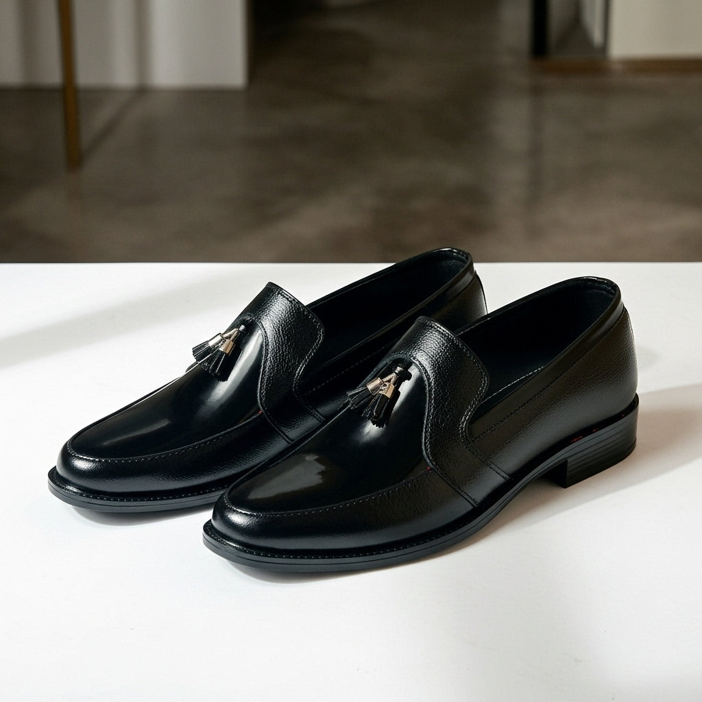 Black Gloss Tassel Loafers| Softsole and daily wear loafer